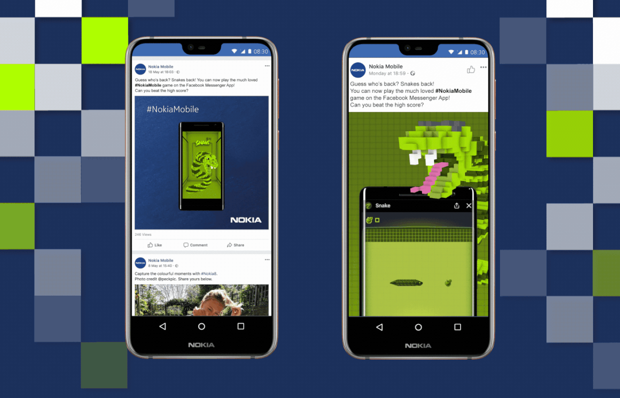 Snake game is available to play on Facebook Messenger