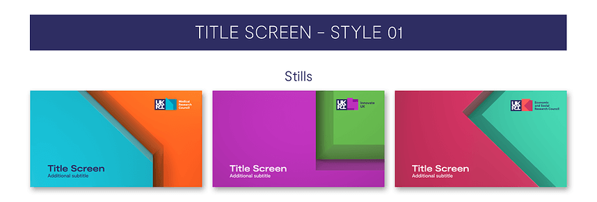 UKRI motion branding styleframes